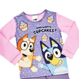 Bluey Girls Pyjamas Character Nightwear Set "Who wants Cupcakes?", Multicoloured, Age 3-4 Years
