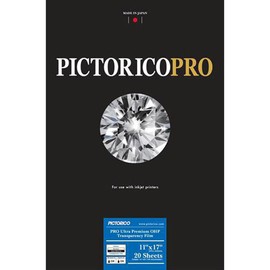 Pictorico TPS100, Ultra Premium Over Head Projector Semi-Transparent Inkjet Film, 184gsm,5.7.mil., 11x17", 20 Sheets