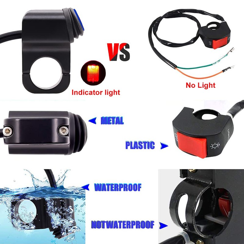 Waterproof Solid AL Alloy IP68 Toggle Switch for Motorcycle Handlebar,