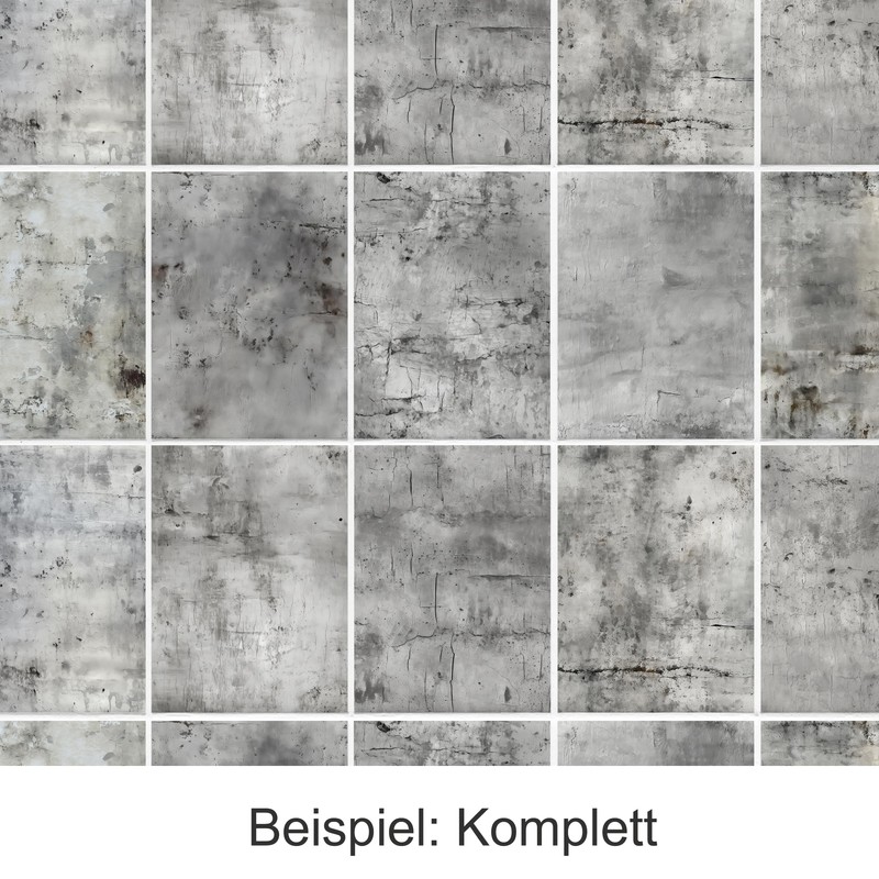 GRAZDesign Fliesenaufkleber Bad & Küche Graustein Optik Textur Klebefliesen selbstklebend