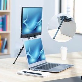 VIVO Portable Monitor Holder for Laptop Screen Extender, Fits Laptops up to 18.5 inches, Black, STAND-PM01A