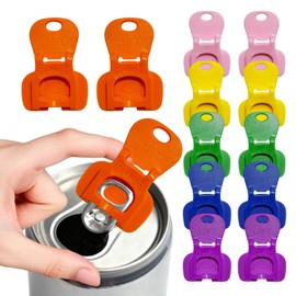 12Pcs Soda Can Opener and Drink Protector Set, Colorful Pop Can Opener Tool for Party Supplies, BBQ, Travel