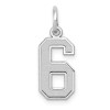 Unbranded 14K White Gold Small Satin Number 6 Charm