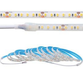 SLL HUT SuperlightingLED DC24V White LED Strip for Sauna Lighting, Flexible Long 5m 16.4ft 120 LEDs/m High-Temperature Resistant IP68 Waterproof LED Strip Light for Steam Room (4000K Natural White)