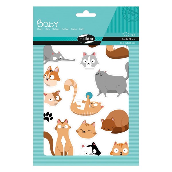 Maildor AE227C Pack of 6 Sheets Baby Stickers, 14.8 x
