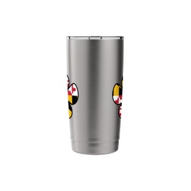 Maryland Flag Theme Animal Paw Design Stainless Steel Insulated Tumbler