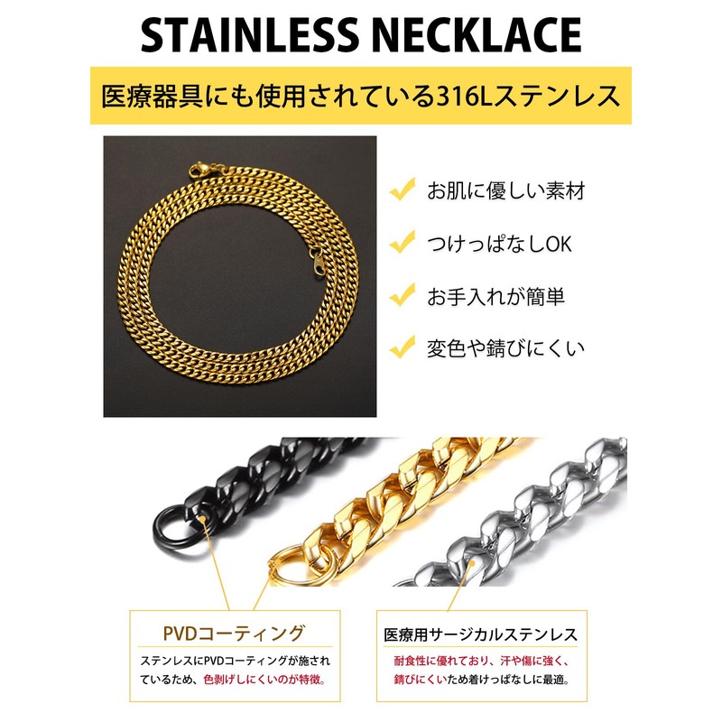 ChainsHouse Kihei Chain Necklace for Men, Silver, Surgical Stainless, Hypoallergenic,