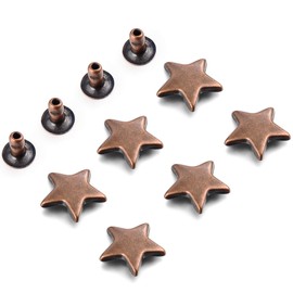 100 Sets 12MM Antique Copper Star Rivets for Leather Star Rivet Studs Garment Rivets Leather Rivets Studs and Spikes for Leather Craft Clothing Bags Belts Dog Collar Shoes DIY Rivets 15/32 Inch