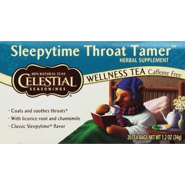 Celestial Seasonings Tea, Throat Soother, Sleepytime, 20-count (Pack of6)