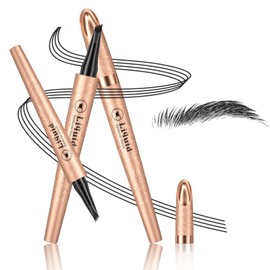 Ursoulney Eyebrow Pen - Upgraded 3D Liquid Eye Brow Microblading Pencil With Micro 4 Point Lift & Brow Pen Snatch, Long-Lasting Waterproof (Black)