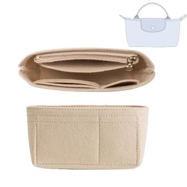 Purse Organizer Insert,Handbag Storage Bag,Processing Inner Pocket,Multi-pocket Storage Compartment,Fits Mini Size(Beige 16.5 * 5 * 8cm)