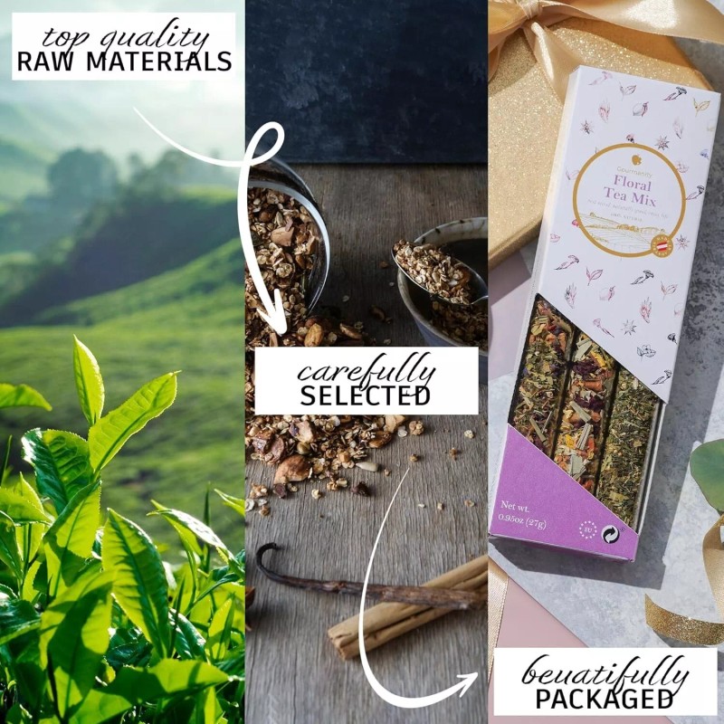 GOURMANITY Tea Sampler Gift Set Various Flavors - Flower Tea