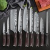 Dfito Chef Knife Sets with Roll Bag, 9 Pieces Professional