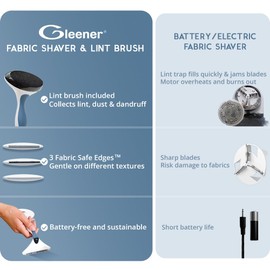 GLEENER Battery-Free Fabric Shaver & Lint Brush | Ultimate Fuzz Remover | Adjustable Depiller Lint Remover for Clothing & Furniture (Slate Blue)