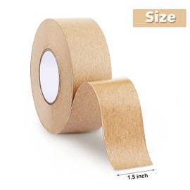 Outus 2 Rolls of Reinforced Kraft Paper Tape, Total 328 Metres, Water Activated Tape, 1.5 Inch Width for Fibreglass Packaging, Brown, 38mm Width x 54 Yard Length