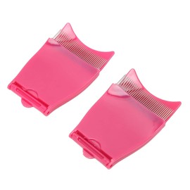 2 Uds Separador de Peine de Pestañas, Cepillo de Máscara de Pestañas Plegable Portátil Y Peine con Dientes de Metal, Herramienta de Aseo de Pestañas para Viajes, Rojo