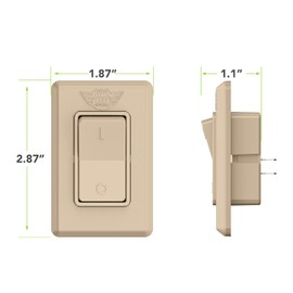 Leisure LED Modern Single SPST On-Off Switch with Bezel, 12-Volt, for RV, Trailer, Camper, with Label Sticker (Tan)