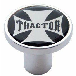 United Pacific (UP) Air Brake Knob Tractor Screw-On Chrome w/ Black Maltese Cross Sticker UP#23654