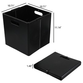 Fabnati Set of 4 Foldable Storage Cubes Plastic, Black Cubes Organizer Bins