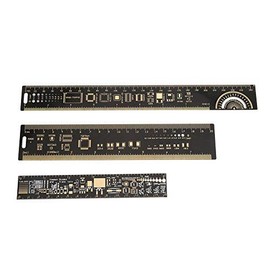 Regla multifuncional, 3 tipos de juego 15/20 / 25cm 6.3/7.87/10.23 pulgadas Regla PCB PCB Ingenieros electrónicos Regla multifuncional Regla de placa 
