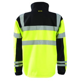 OccuNomix LUX-M6JKT-Y2X Water Resistant & Breathable M6 Soft Shell Jacket with 6 Pockets & D-Ring, 3 Season Design, Class 3, 100% ANSI Polyester, 2X-Large, Yellow (High Visibility)
