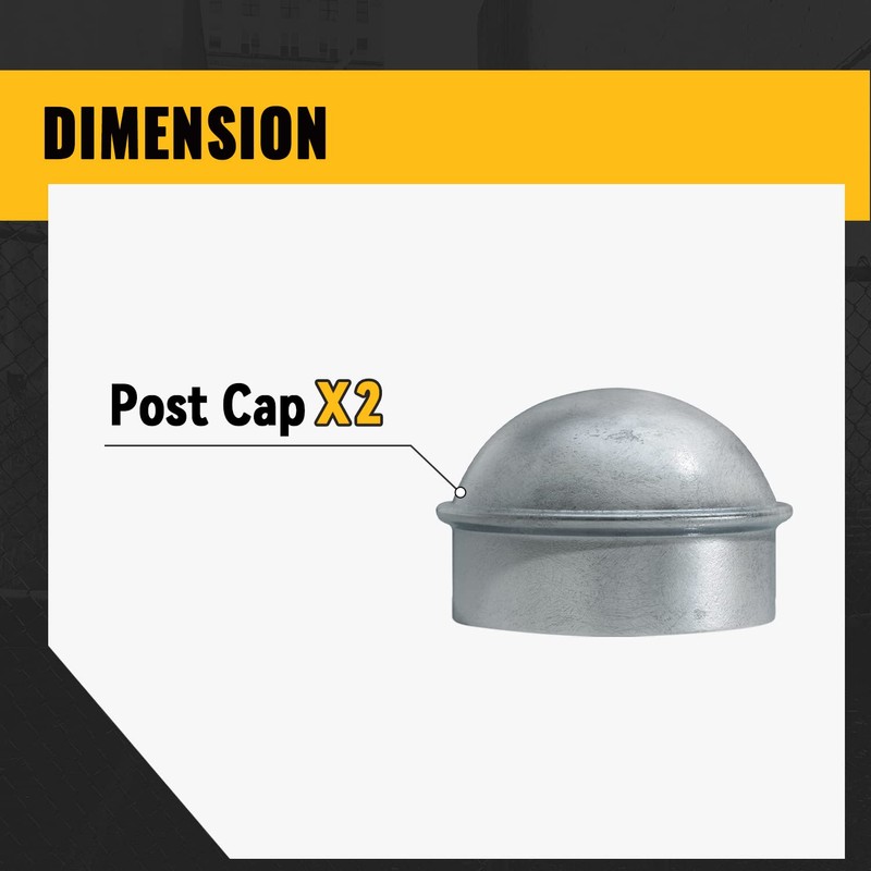 VIVIDA 2-3/8" Chain Link Post Caps 2 PCS, Galvanized Fence