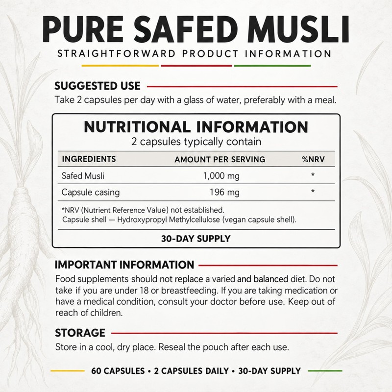 Neo Nutrition Safed Musli Root Extract 500mg Capsules (40% Saponins)