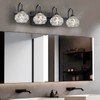 4-Light Bathroom Vanity Light Fixtures, Matte Black Modern Vanity Lights