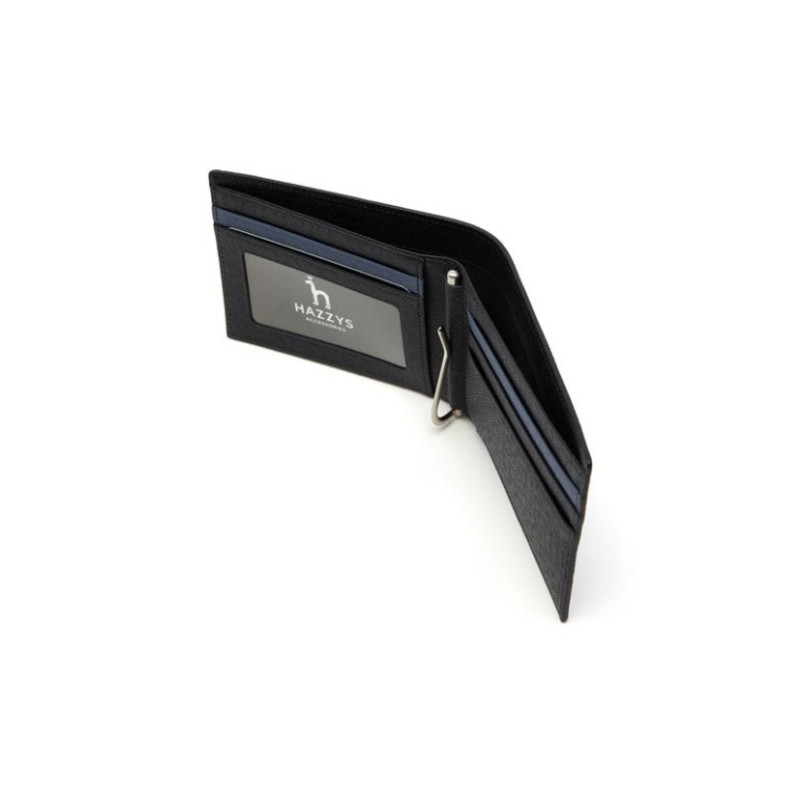 Hazzys (대구신세계)블랙 사이드 배색 가죽 머니클립 HJWA5E034BK (Daegu Shinsegae) Black