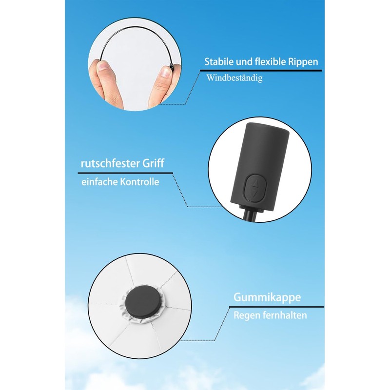 AKINOYAMA Compact Umbrella Small Automatic Open-Close Safety Easy to Use