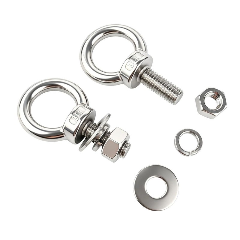 VAMUOEFL M6 Stainless Steel Eye Bolts with Nuts 4 Pack,