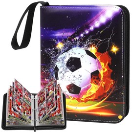 Trading Card Album, 50 Pages Scrapbook Football Cards, 400 Cards Capacity, Cards Hlater Book Card Folder for Collector's Book with Zip, Compatible with All Types of Cards