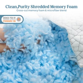 WOLKI Memory Foam Pillows King Size Set of 2, Crescent Cooling Shredded Memory Foam Pillows 2 Pack, Adjustable Cube Pillow for Side Sleepers, Back, Stomach, Hot Sleepers (20"x 36")