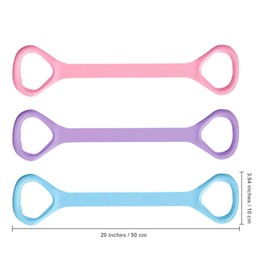 TREKONPEAK 3 Pcs Figure 8 Resistance Bands for Women, Arm, Shoulder, Back, Leg, Pilates, Yoga Stretching