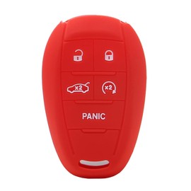 Silicone Car Key Fob Cover for Alfa Romeo 2020 2021 Giulia Stelvio Mito Giulietta Tonale 5 Button (Red)