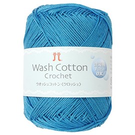 Hamanaka 3842 Washed Cotton Crochet Yarn, Fine Line, Col.144, Blue, 0.9 oz (25 g), Approx. 39.8 ft (104 m)