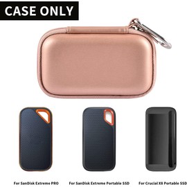 Hard Case Compatible with SanDisk Extreme PRO/for SanDisk 500GB 1TB 2TB 4TB Portable External SSD. Carrying Travel Holder for Crucial X8 External Solid State Drive (Box Only) -Rose Gold
