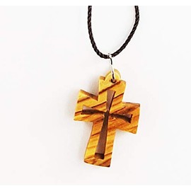 Cross Necklaces Pack of 20 Chain with Cross Wooden Cross Chain for Communion Easter Olive Wood Cross Pendant Communion Chains Universal Size from Bethlehem