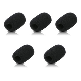 kwmobile Microphone Windscreen Compatible with Various Microphones - 5 x Foam Covers 2 x 3.2 x 1 cm Black