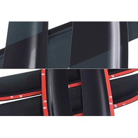 EPARTS Smoke Tinted ABS Side Window Deflector Sun Rain Weather Window Visor Compatible with 2004-2014 Ford F-150 F150