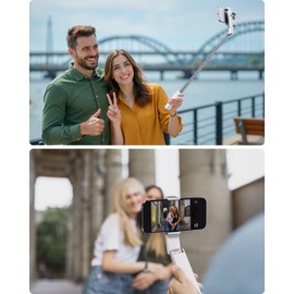 viozon Compact Telescopic Selfie Stick with Remote Control, White