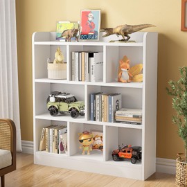 MXV Cube Storage Organizer, Cube Shelf, Display Bookcases for Bedroom,Living Room, 3-Tier 8 Cubes Bookshelf, White