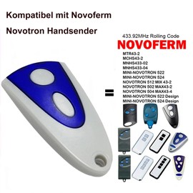 Garage Door Opener Remote Control for Novoferm Novotron 502 MAX43-2 Novotron 512 MIX43-2 433.92MHz 1 Pack Hand Transmitter Garage Door Universal 433 MHz Remote Control