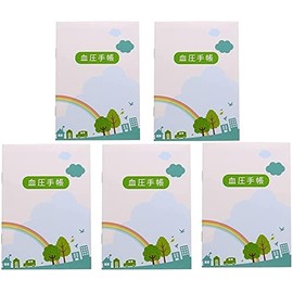 Okusuri Zakka Blood Pressure Notebook, Rainbow, Numerical Type, Set of 5