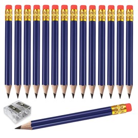 Adhere 25pcs Golf Pencils with eraser Hexagon Wooden Pencils Graphite 2B for Golf Event Scoring,Classroom,Wedding,Company Meetings,Pew, Pocket (Navy Blue)