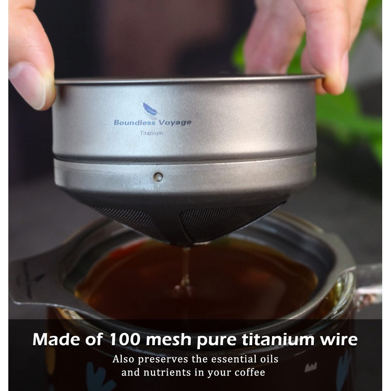 Boundless Voyage Titanium Coffee Mesh Filter Pour Over Paperless Slow