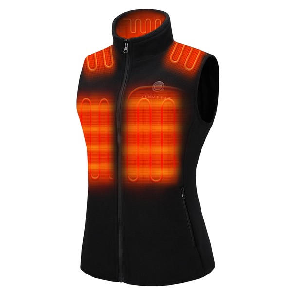 Venustas Heated Vest, Women's Heated Fleece Vest with Battery Pack 7.4V, Lightweight Insulated and Electric