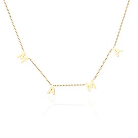 18K Gold Plated Stainless Steel Dainty Simple Design Mama Nana Letter Necklace For Women Mother's Day Anniversary Jewellery Gifts For Mom （MAMA-Gold）