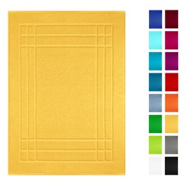 Lashuma Linz Bath Mat Cotton Absorbent 50 x 70 cm Yellow Washable