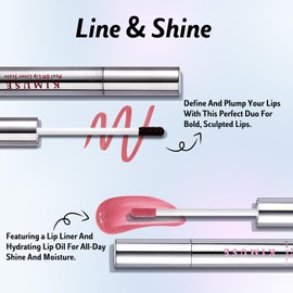 KIMUSE Lip Stain Peel Off & Lip Oli Set, Long Lasting Lip Liner Stain, Waterproof, Transfer-Proof, Hydrating Shine Lip Oil with Vitamin E & Jojoba Oil